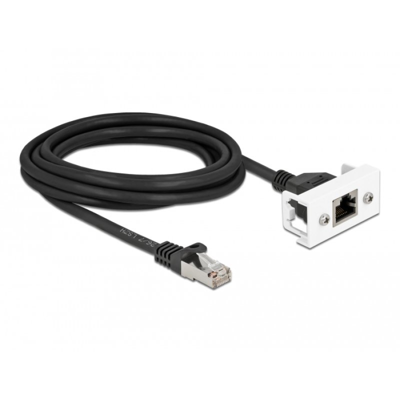DeLOCK Câble de rallonge de réseau pour module Easy 45 S/FTP RJ45 mâle à RJ45 femelle Cat.6A, 3 m, noir
