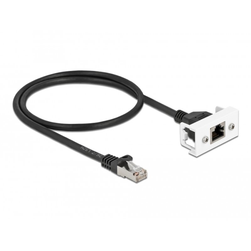 DeLOCK Câble de rallonge de réseau pour module Easy 45 S/FTP RJ45 mâle à RJ45 femelle Cat.6A, 50 cm, noir