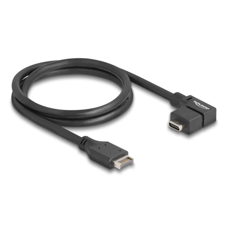 DeLOCK Câble USB 10 Gbps Type-E Key A 20 broches mâles vers USB Type-C femelle coudé, 70 cm