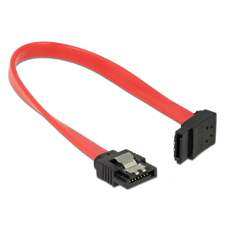 Delock SATA 6 Gb/s Kabel gerade auf oben gewinkelt 20 cm rot