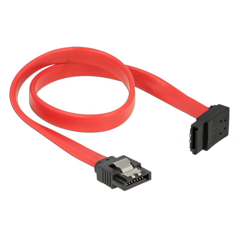 Delock SATA 6 Gb/s Kabel gerade auf oben gewinkelt 30 cm rot