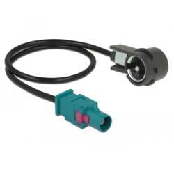 Delock Antennenkabel FAKRA Z Stecker ISO Stecker RG-174 30 cm schwarz