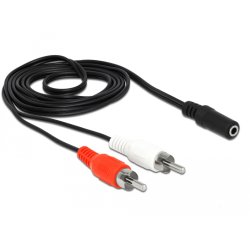 DeLOCK 85808 audio cable 1.4 m 2 x RCA 3.5mm Black, Red, White