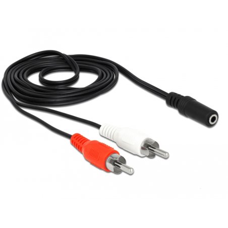 Delock Audio Kabel 2 x Cinchstecker zu 1 x 3,5 mm 3 Pin Klinkenbuchse 1,4 m