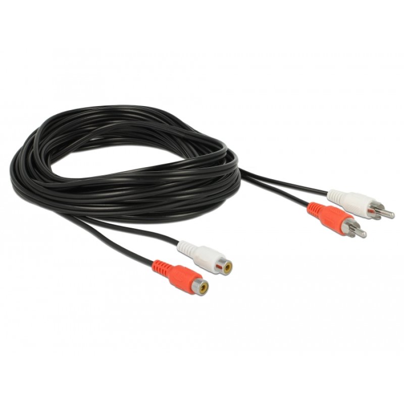 DeLOCK 85807 audio cable 5 m 2 x RCA Black, Red, White