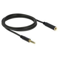 Delock Verlängerungskabel Klinke 4,4 mm 5 Pin Stecker zu Buchse 2 m schwarz