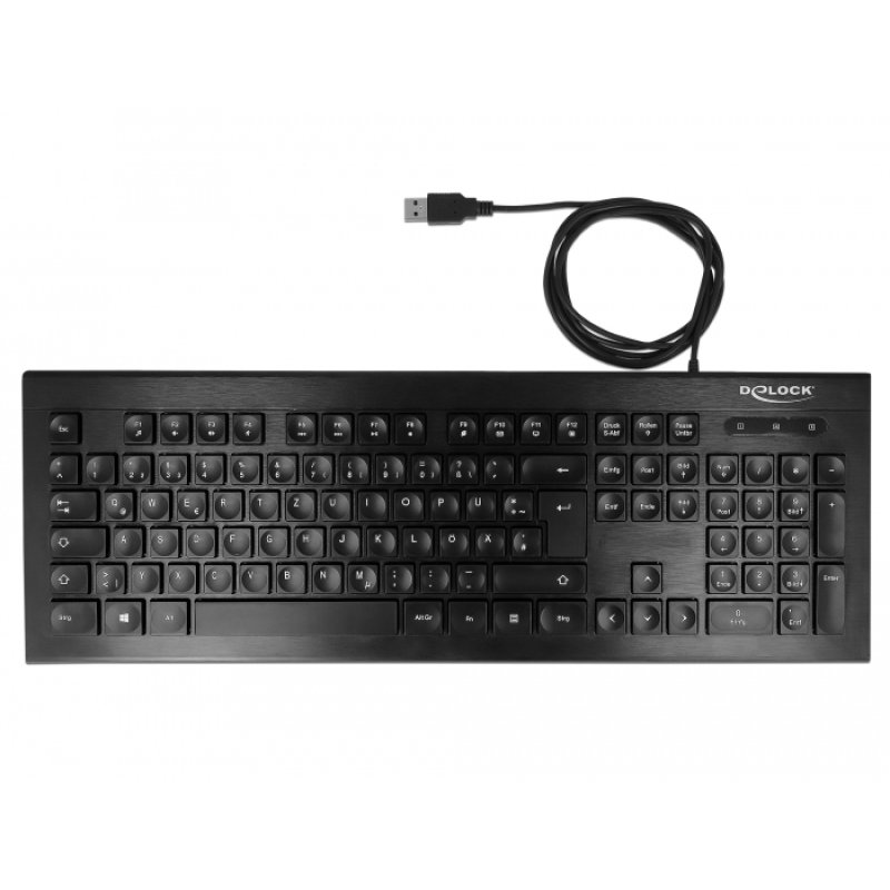 DeLOCK 12672 keyboard Office USB QWERTZ German Black