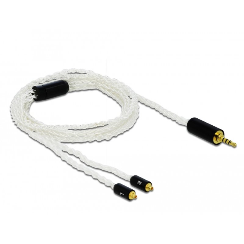 DeLOCK 85848 câble audio 1,2 m 2,5 mm 2x MMCX Blanc