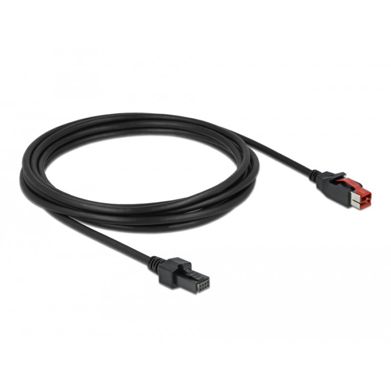DeLOCK Câble PoweredUSB mâle 24 V mâle à 2 x 4 broches 3 m pour imprimantes et terminaux POS