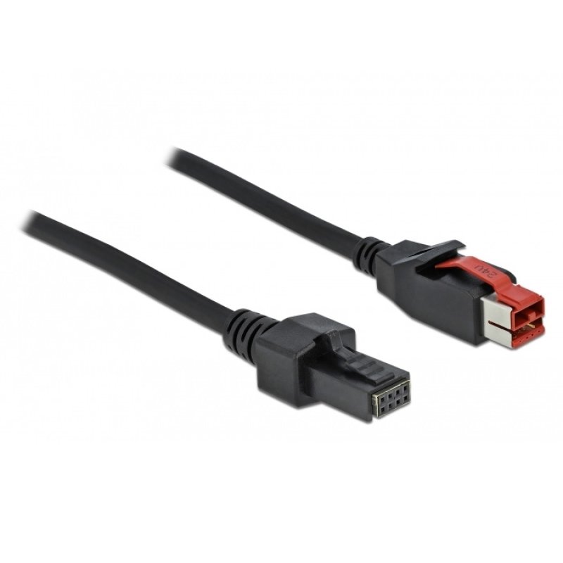 DeLOCK PoweredUSB cable male 24 V to 2 x 4 pin male 5 m for POS printers and terminals