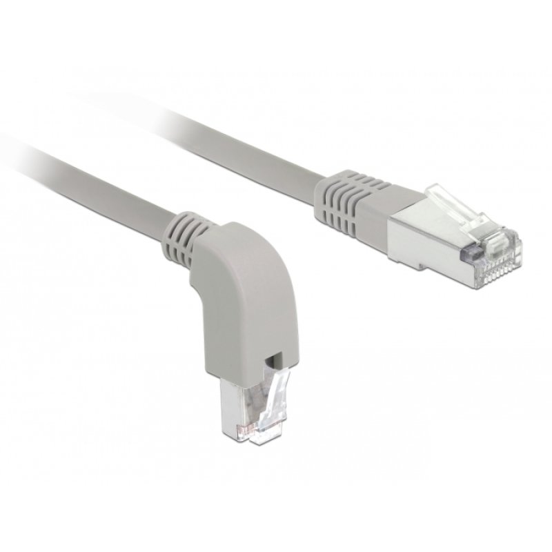 Delock Netzwerkkabel RJ45 Cat.6 S/FTP unten gewinkelt / gerade 0,5 m