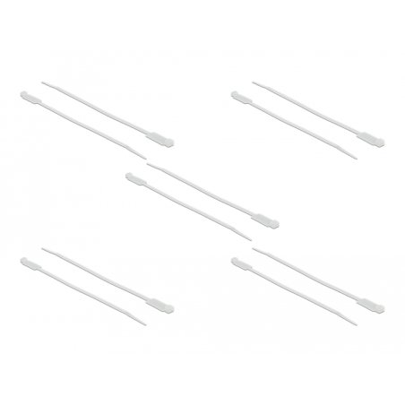 Delock Kabelbinder mit Beschriftungsfeld L 300 x B 4,8 mm weiß 10 Stück