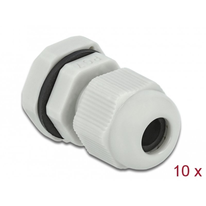 DeLOCK Cable Gland PG7 10 pieces grey