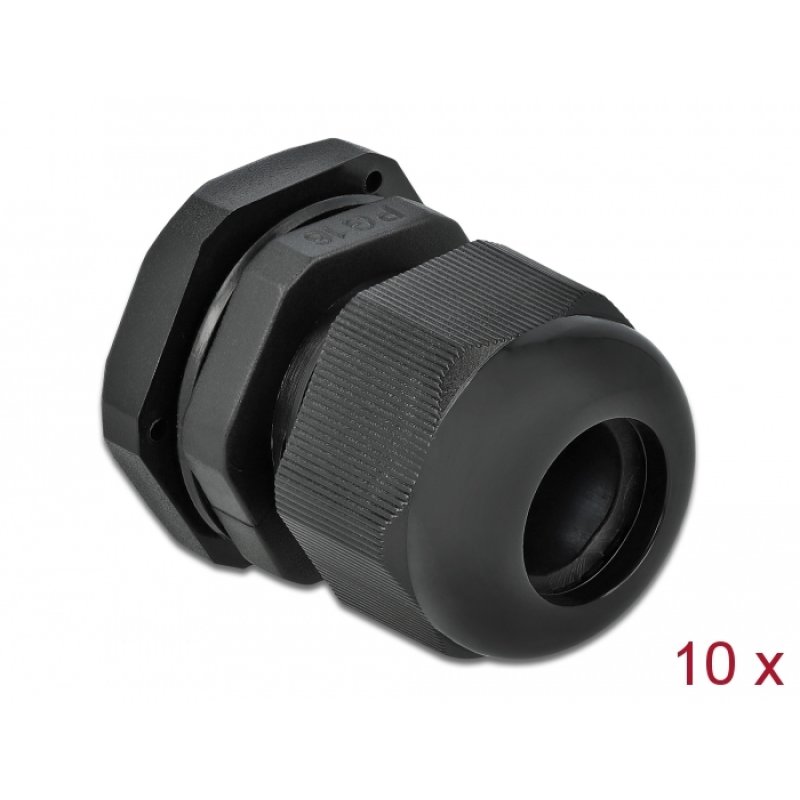 Delock Kabelverschraubung PG16 10 Stück schwarz