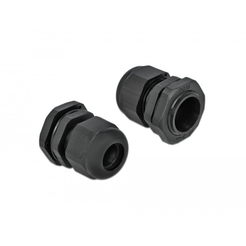 DeLOCK Cable Gland PG16 10 pieces black