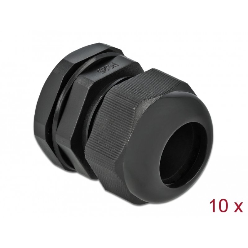 Delock Kabelverschraubung PG25 10 Stück schwarz