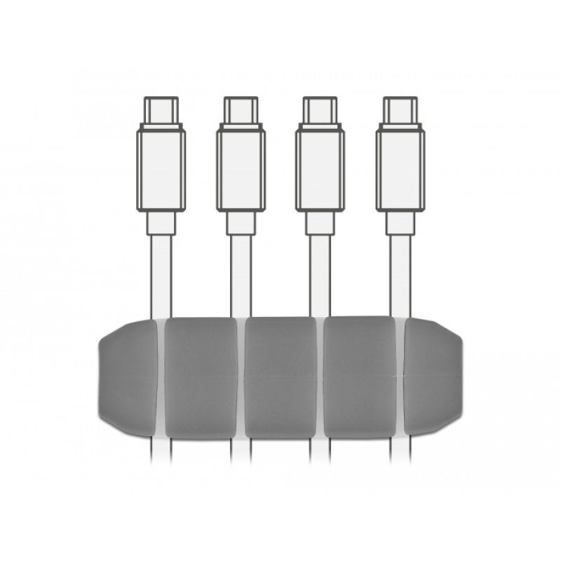 DeLOCK Cable Holder with 4 feed-throughs trapezoid Set 4 pieces