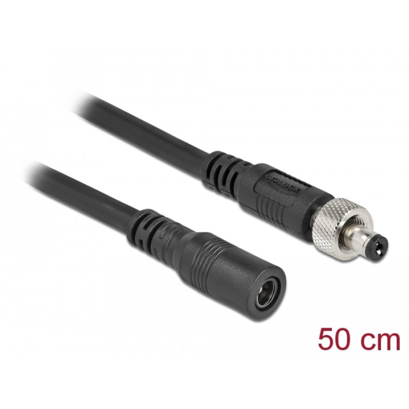 DeLOCK DC Extension Cable 5.5 x 2.1 mm male to female screwable