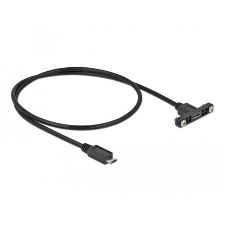 DeLOCK Cable USB 2.0 Micro-B female panel-mount USB 2.0 Micro-B male 0.5 m