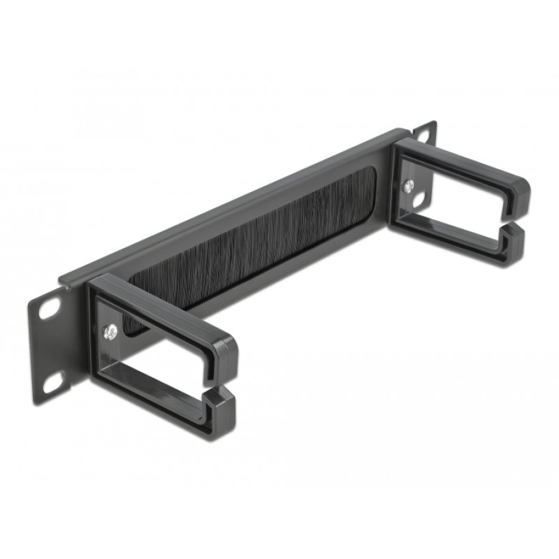 DeLOCK Râteau de gestion des câbles de 10″ avec quatre crochets, 1 unité, noir