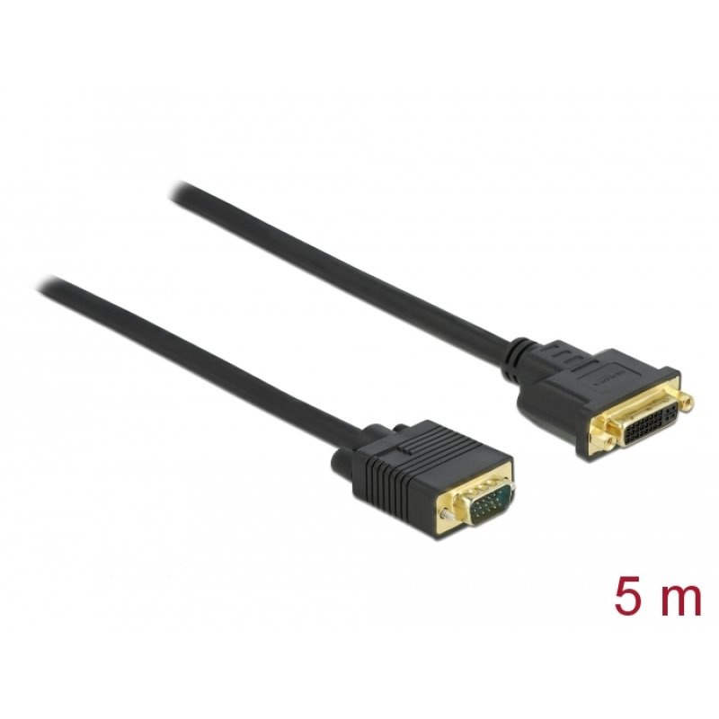 DeLOCK Cable DVI 24 5 female to VGA male 5 m