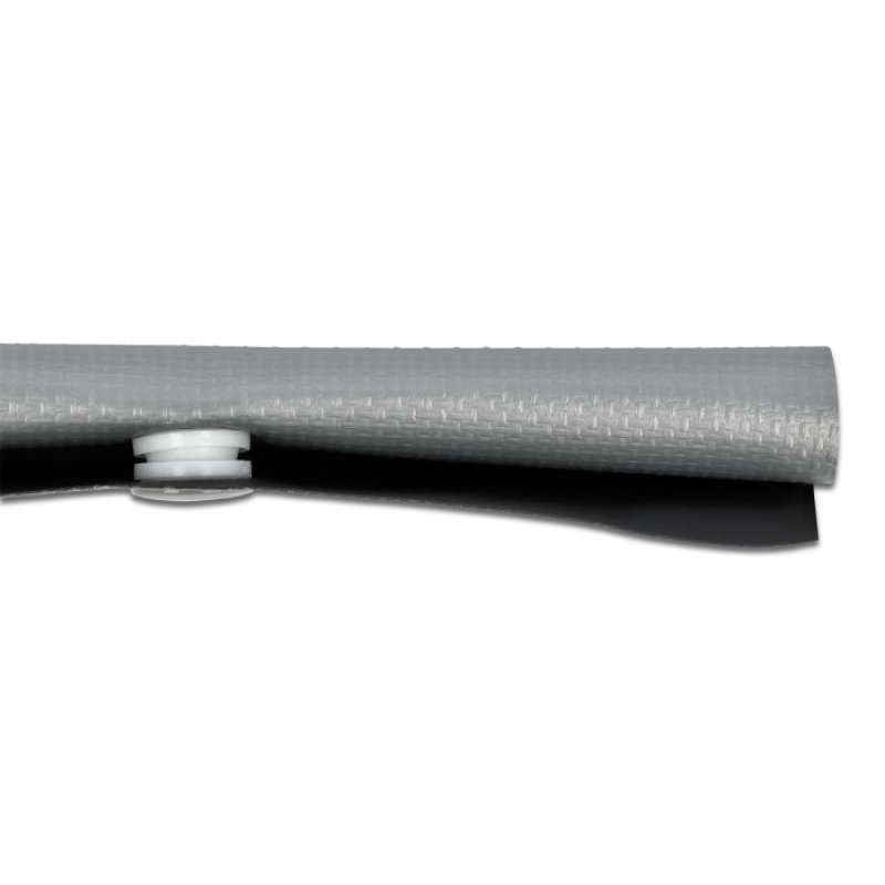 Delock Kabelschutzschlauch mit Knopfverschluss hitzebeständig 2 m x 10 mm grau / schwarz