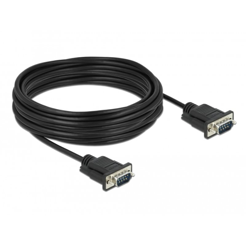DeLOCK Serial Cable RS-232 D-Sub 9 male to male with narrow plug housing 10 m
