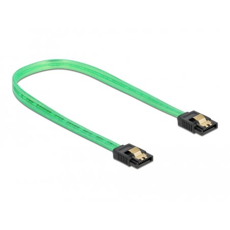 Delock SATA 6 Gb/s Kabel UV Leuchteffekt grün 30 cm