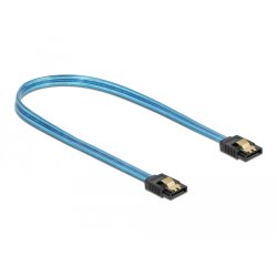 DeLOCK Câble SATA 6 Go/s, effet fluo UV bleu, 70 cm