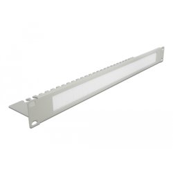 DeLOCK 19″ Cable Management Brush Strip with Cable Support Plate 1U grey