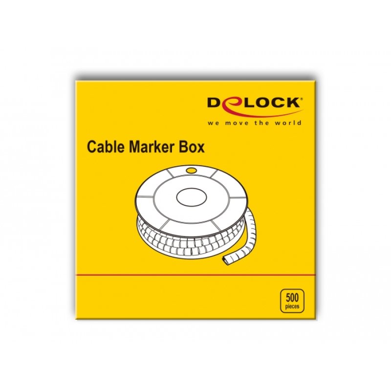 DeLOCK Boite de marqueur de câble, n° 2, jaune, 500 unités