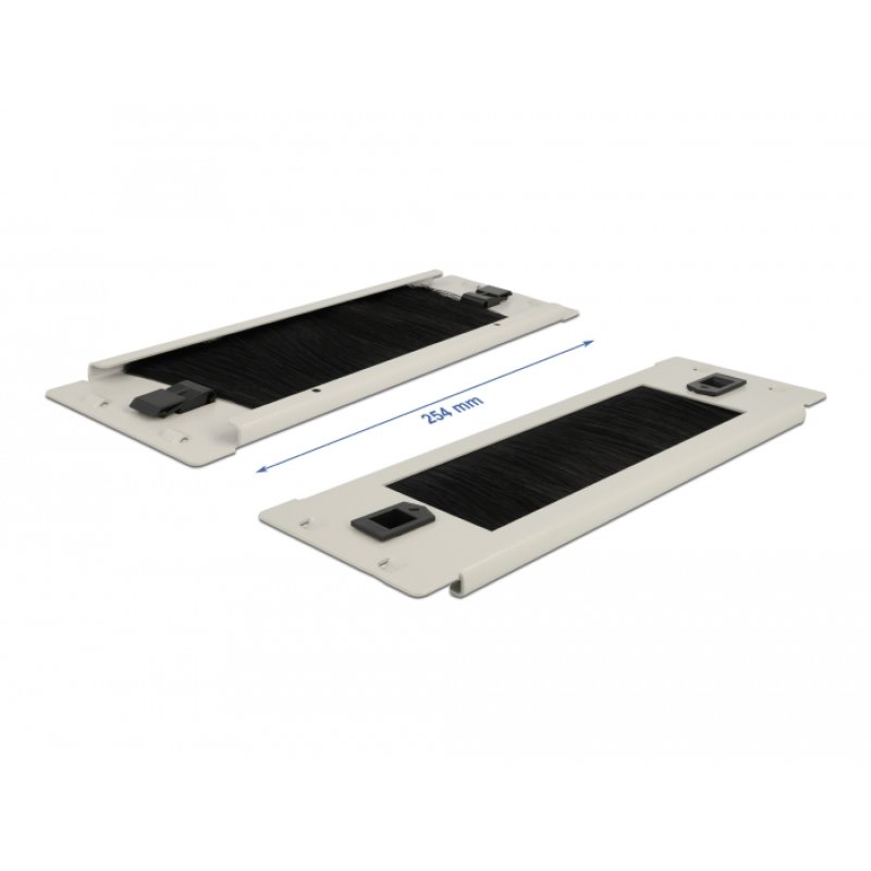 DeLOCK 10″ Cable Management Brush Strip tool free 2U grey