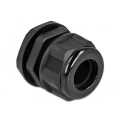 DeLOCK Cable Gland PG21 for round cable black 2 pieces