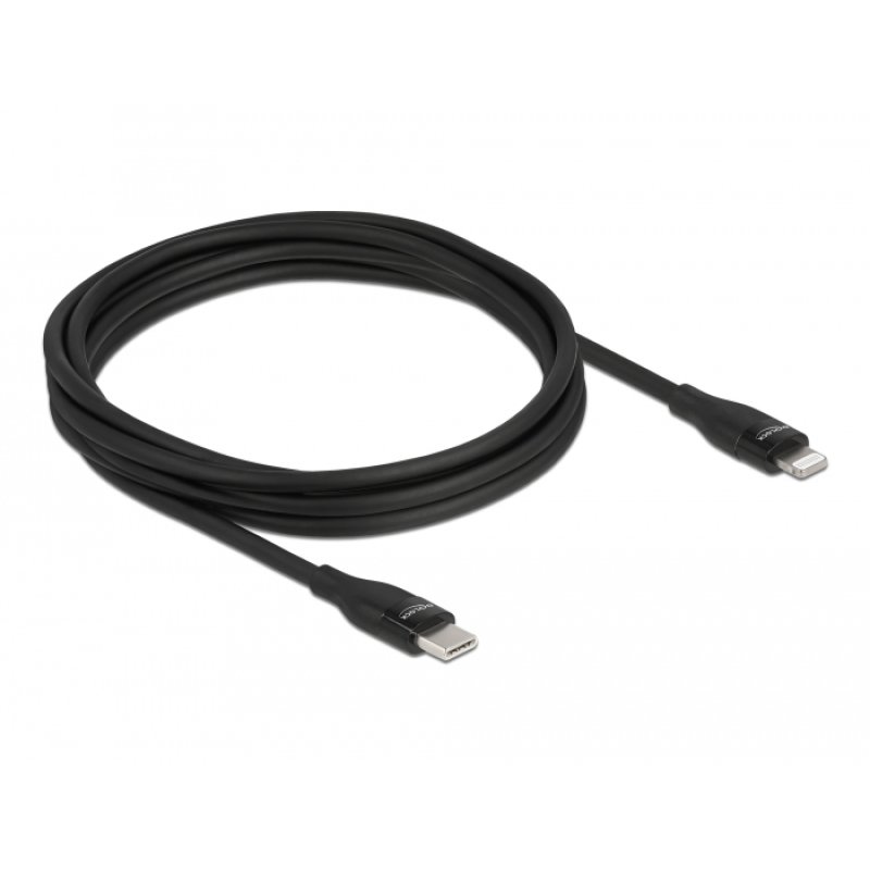 Delock Daten- und Ladekabel USB Type-C™ zu Lightning™ für iPhone™, iPad™ und iPod™ schwarz 2 m MFi
