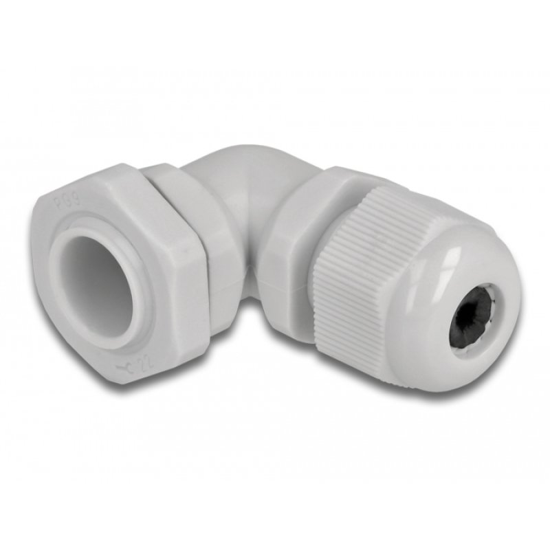 DeLOCK Presse-étoupe PG9 angulé 90° gris