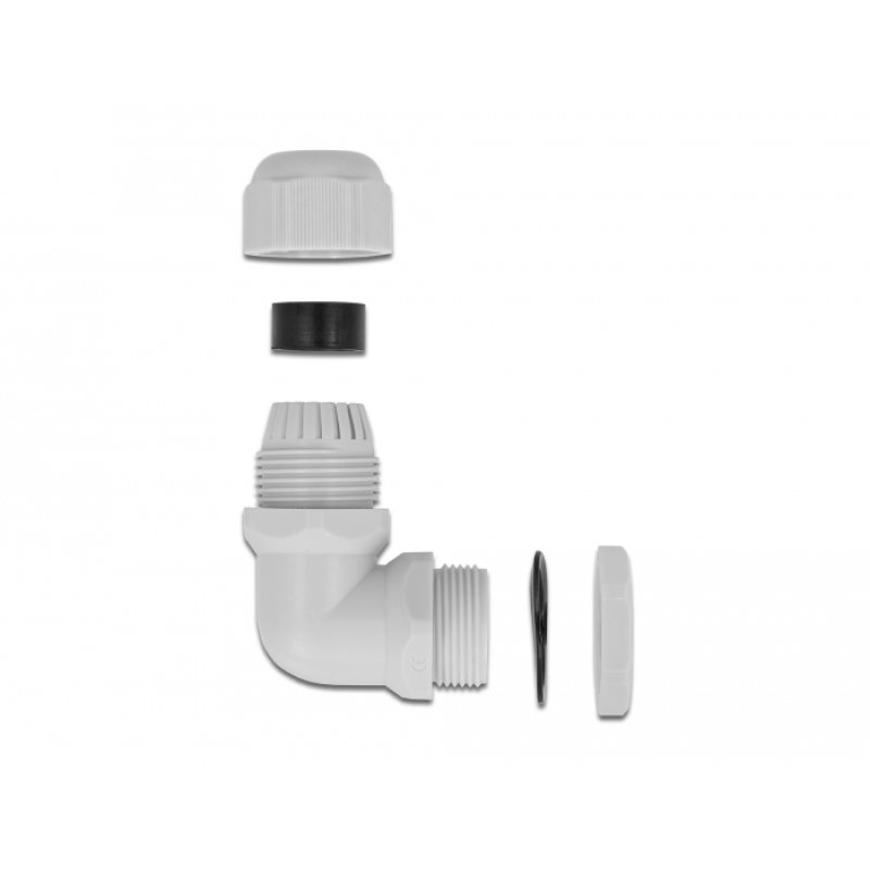 DeLOCK Cable Gland 90° angled PG9 grey