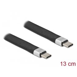 DeLOCK USB 3.2 Gen 2 FPC Flat Ribbon Cable USB Type-C to USB Type-C 13 cm PD 5 A E-Marker