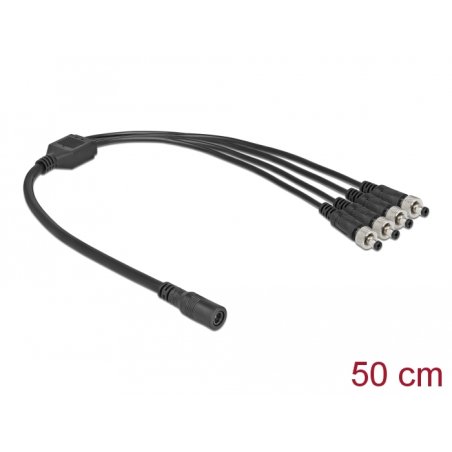 DeLOCK DC Splitter Cable 5.5 x 2.1 mm 1 x female to 4 x male screwable