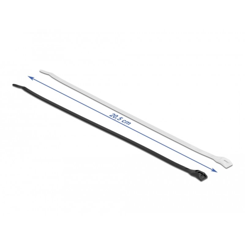 Delock Kabelbinder mit flachem Kopf L 205 x B 4,6 mm 100 Stück