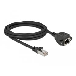 DeLOCK Network Extension Cable S/FTP RJ45 plug to RJ45 jack Cat.6A 1 m black