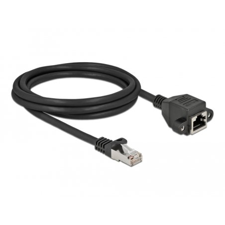 DeLOCK Network Extension Cable S/FTP RJ45 plug to RJ45 jack Cat.6A 1 m black