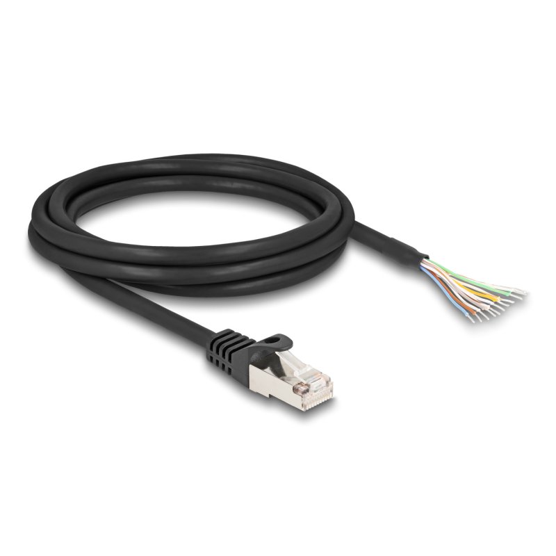 DeLOCK Cable RJ50 male to open wire ends S/FTP 2 m black