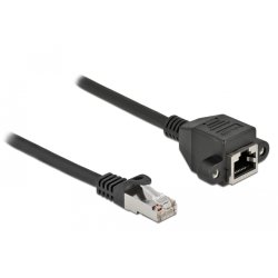 Delock Netzwerk Verlängerungskabel S/FTP RJ45 Stecker zu RJ45 Buchse Cat.6A 3 m schwarz