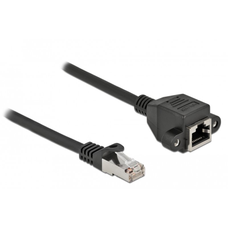 DeLOCK Rallonge de réseau S/FTP RJ45 mâle à RJ45 femelle, Cat.6A, 3 m, noir