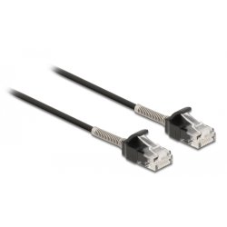 DeLOCK Cable RJ45 plug to RJ45 plug with bend protection Cat.6A 25 cm black