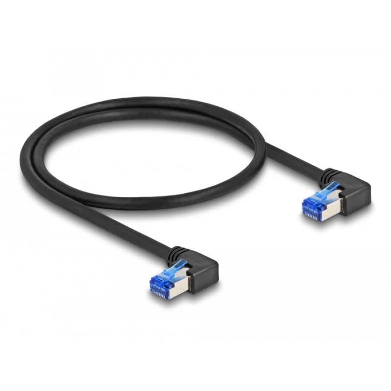 DeLOCK RJ45 Network Cable Cat.6A S/FTP right angled 3 m black