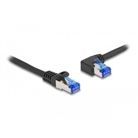 Delock RJ45 Netzwerkkabel Cat.6A S/FTP gerade / links gewinkelt 1 m schwarz