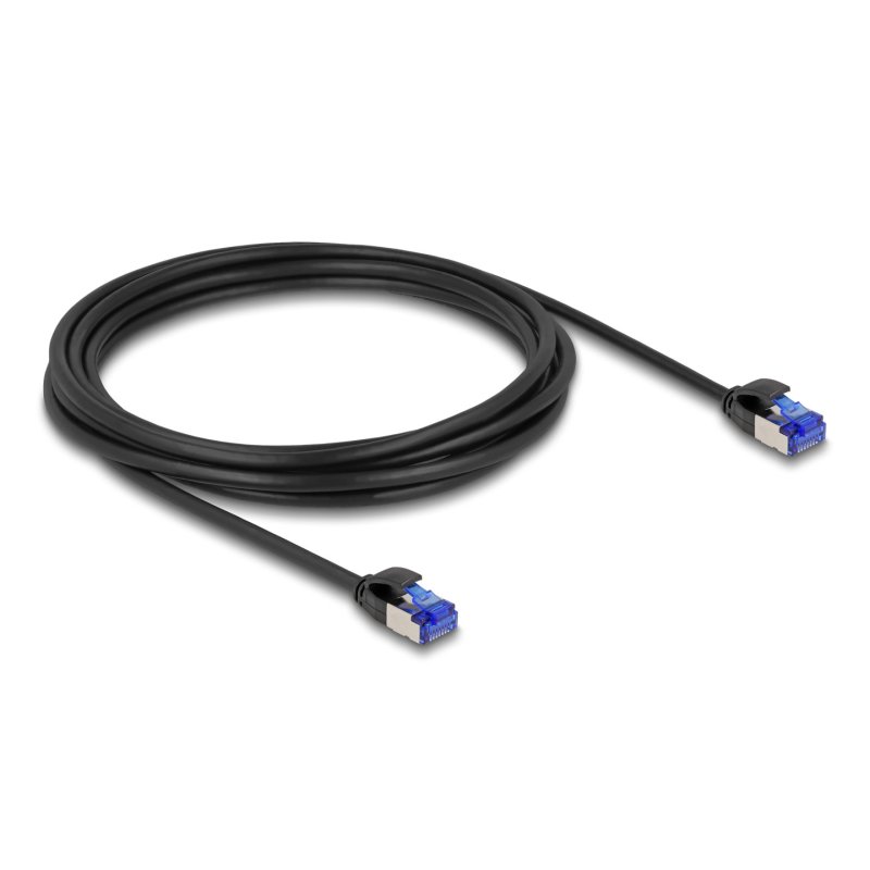 DeLOCK Câble RJ45 de réseau Cat.6A S/FTP mince, 3 m, noir