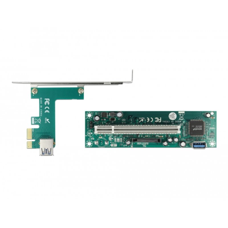 Delock Riser Karte PCI Express x1 zu 1 x PCI 32 Bit Slot mit 60 cm Kabel