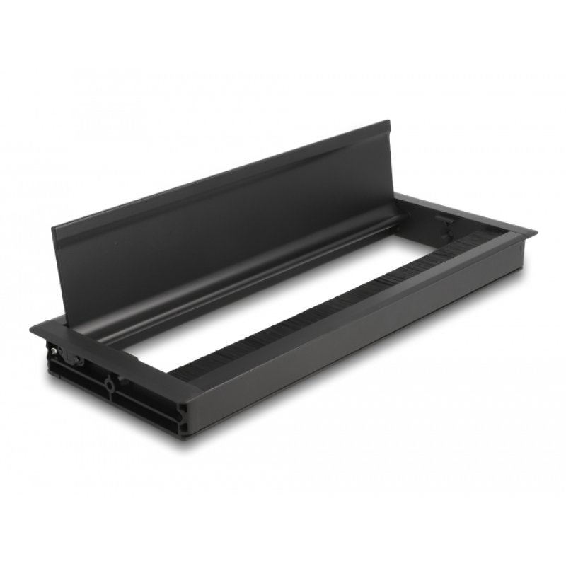 DeLOCK Passe-fil monté sur table avec brosse 300 x 120 x 28 mm, noir